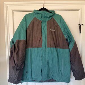 EUC Men’s Columbia Hoodie Jacket Size Large Green/Teal & Gray